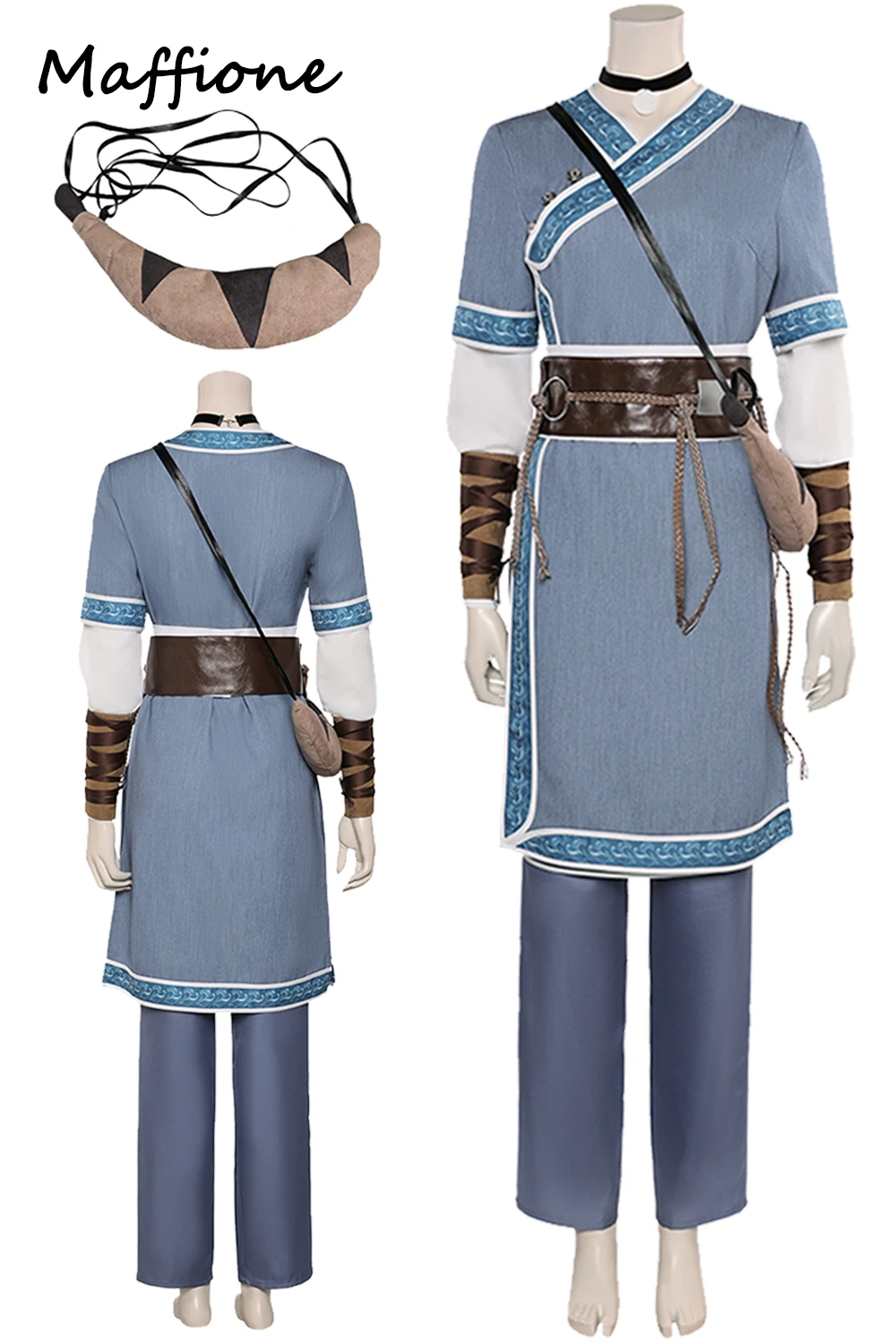 

Katara Cosplay Women Costume 2024 TV Avatar Last Cosplay Airbender Roleplay Outfits Belt Wristband Female Halloween Role Suits