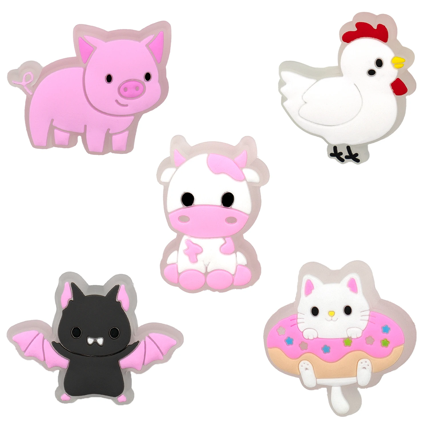 1 stücke LED Nette Tiere Schuhe Charms Lustige Ente Schwein Panda Katze Leuchtende Schuh Dekorationen Rosa Salamander Tintenfisch Clog Zubehör – Detail 32