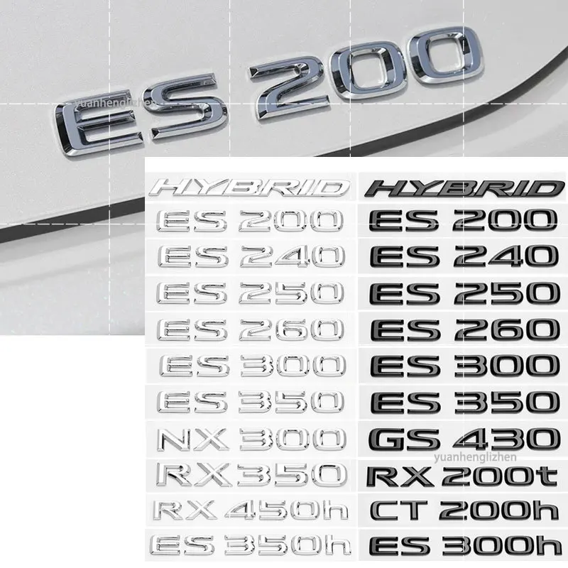 FOR ES200 ES260 IS250 GS300 GX400 NX300 RX350 RX450h LX570 LM350 LS600h Rear Trunk Logo ABS Refit Upgraded Letter Logo