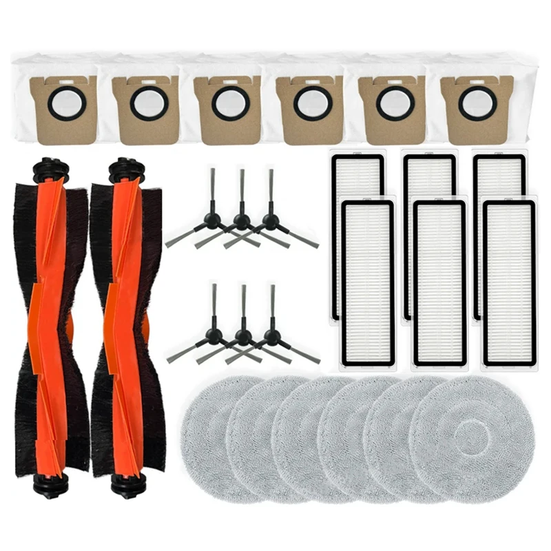 

A44F-For Xiaomi Robot Vacuum X20 Max / D109GL Vacuum Cleaner Parts Main Side Brush Hepa Filter Mop Cloth Dust Bags