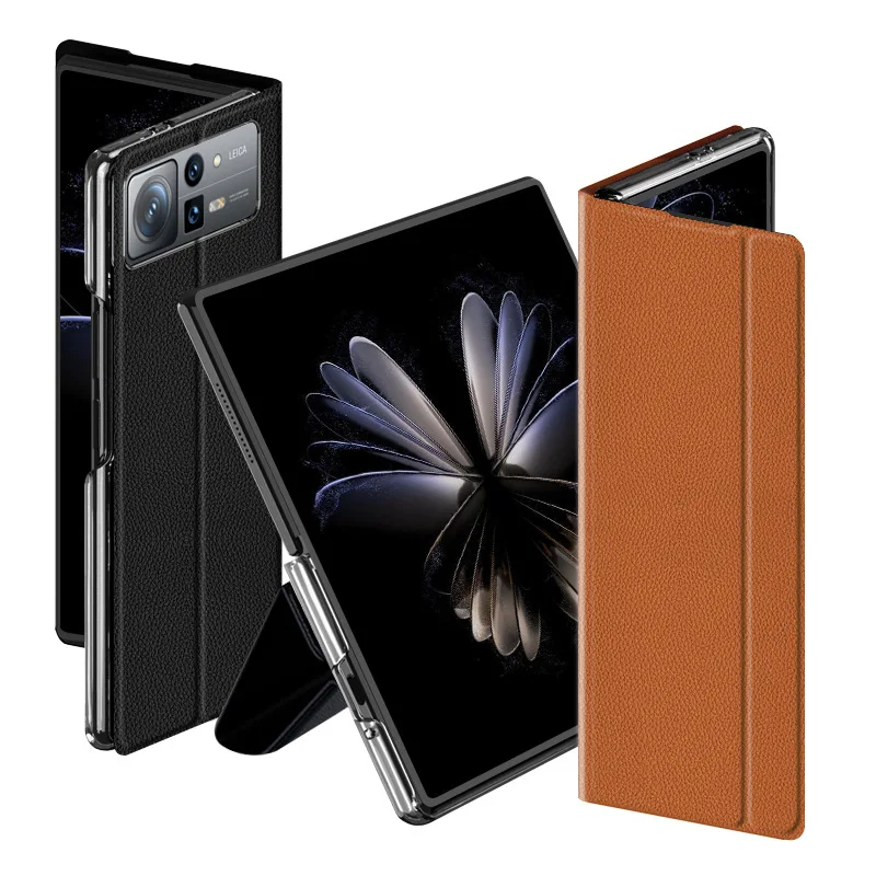 Ultra-thin Stand Sleep Screen Hibernate Case for Xiaomi MIX Fold2 Fold3 Fashion Leather Cover Anti-knock Cases for MIX Fold 2 3