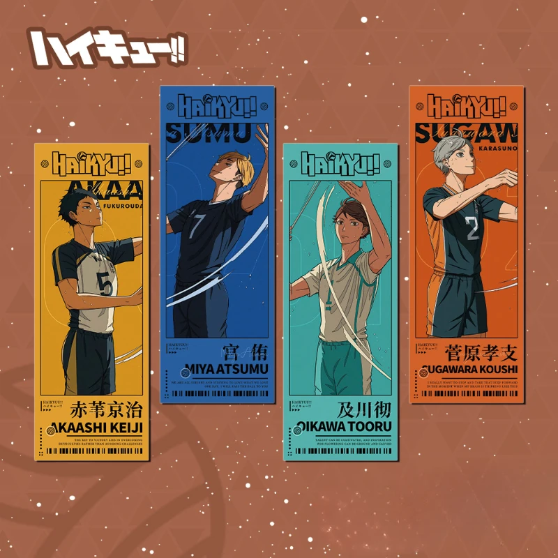 Tobio Kageyama Komori Motoya Tadashi Sugawara Popular Anime 2D Peripheral Bookmarks and Laser Tickets Comic Exhibition Gifts