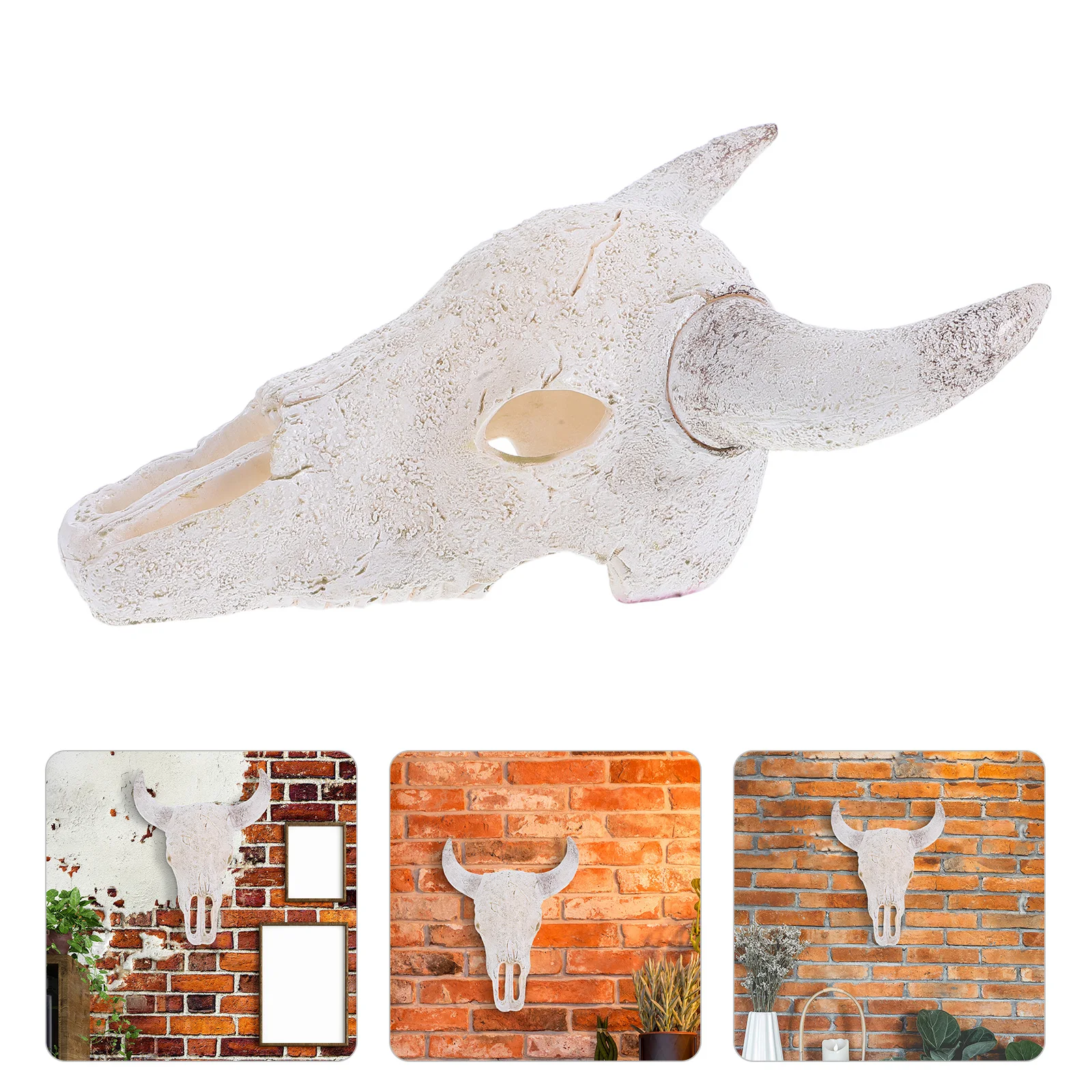 

Wall Hangings Decor Resin Faux Cow Skull Animal Head Western Decorations Art for Home Decorate