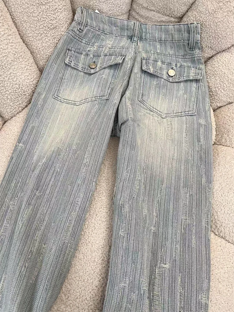 Dżinsy damskie plus size z wysokim stanem, proste nogawki, jesienno-zimowe, luźne, wyszczuplające, niepozycjonujące się legginsy, lekko rozszerzane spodnie.