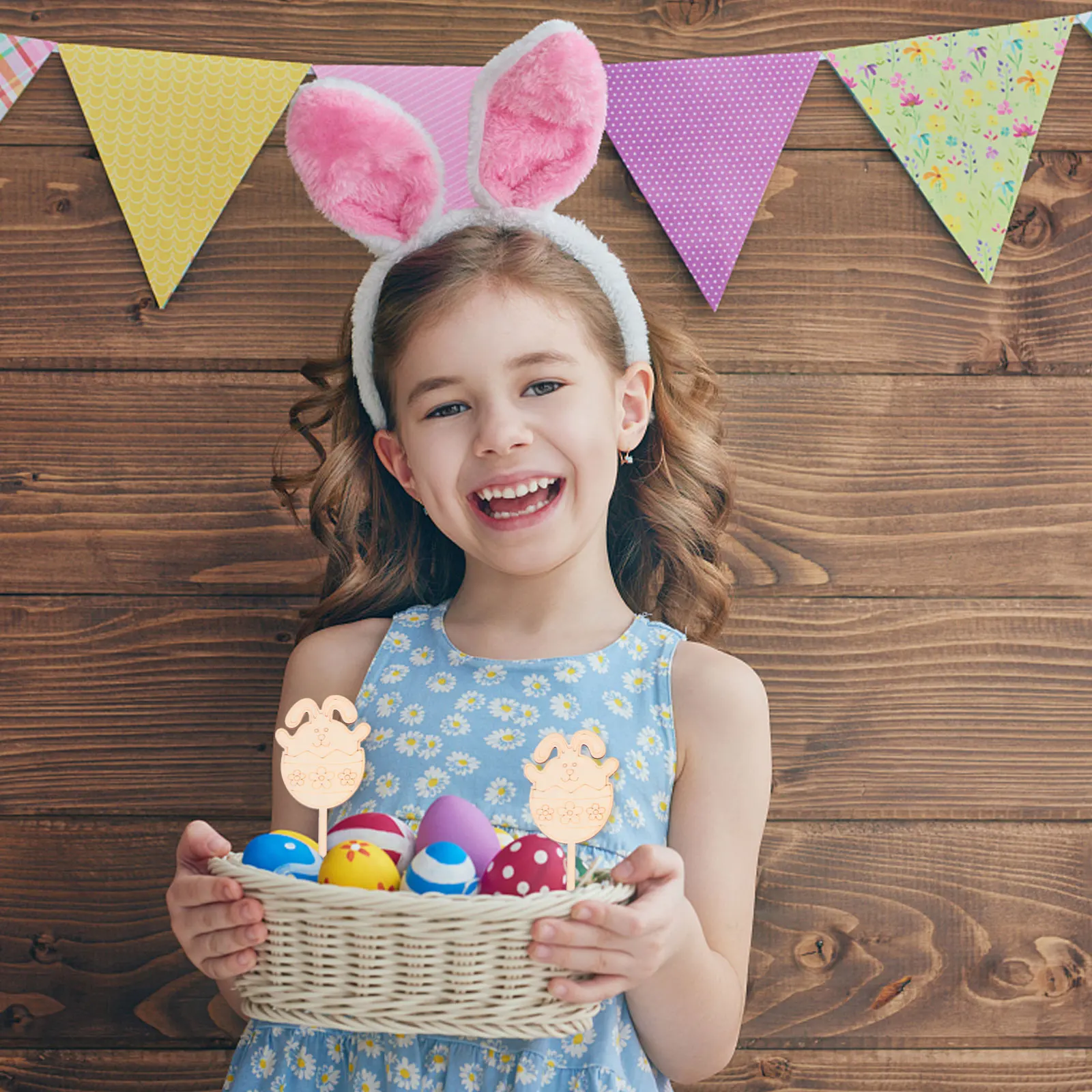 Mini ornements de décoration en bois pour enfants, cartes de pâques, artisanat d'intérieur, peinture sur bois, jouet de coloriage, artisanat en bois de pâques