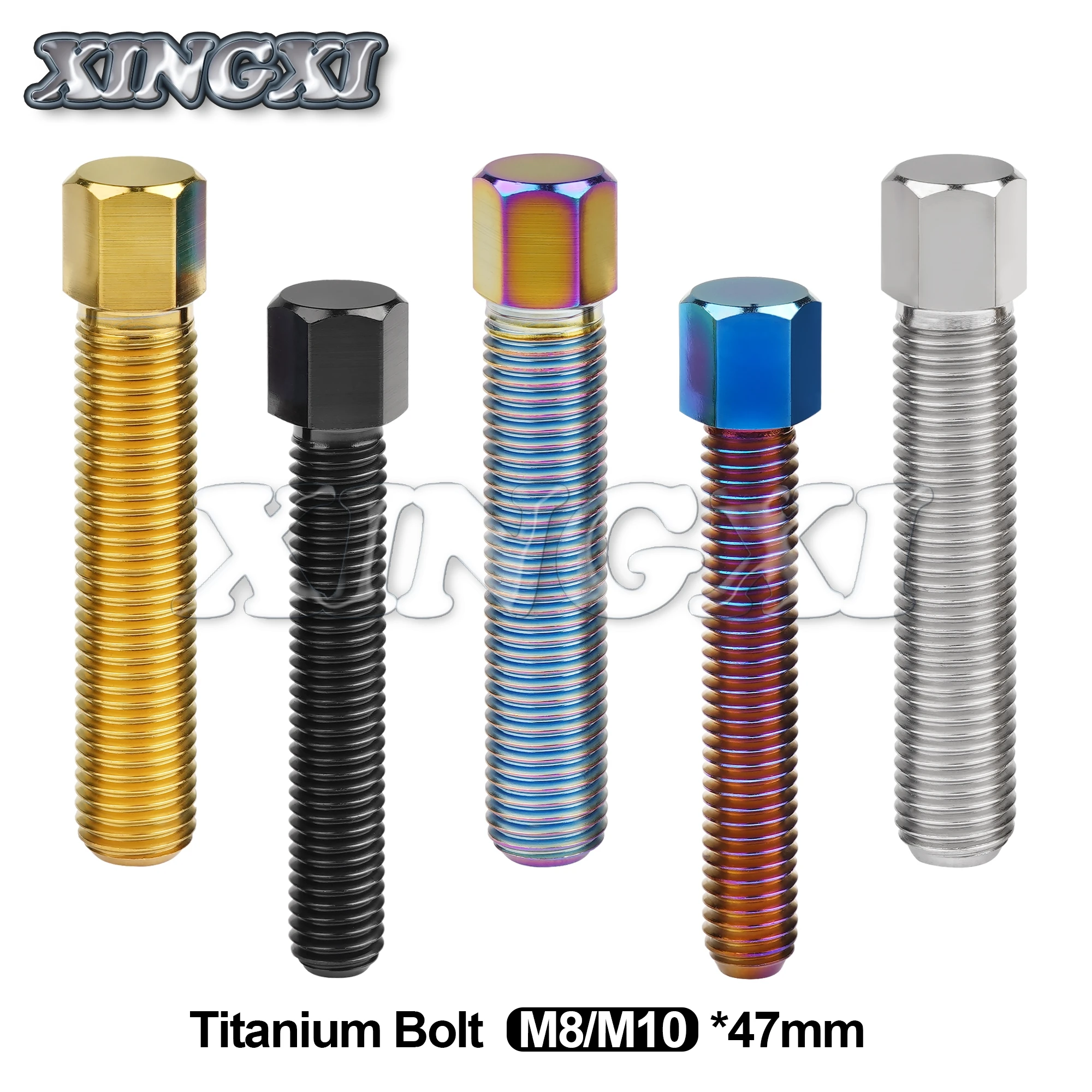 Xingxi Titanium Bolt Chain Adjustment Screws M8x47mm M10x47mm Hex Head Pitch 1.25mm