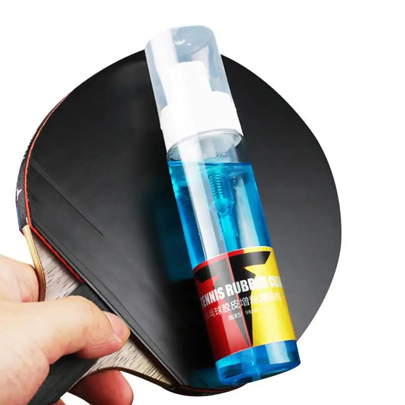 Table Tennis Racket Cleaner Table Tennis Racket Detergent Agent 98 ML Ping-Pong Rubber Cleaners Spray With Sponge Cleaning