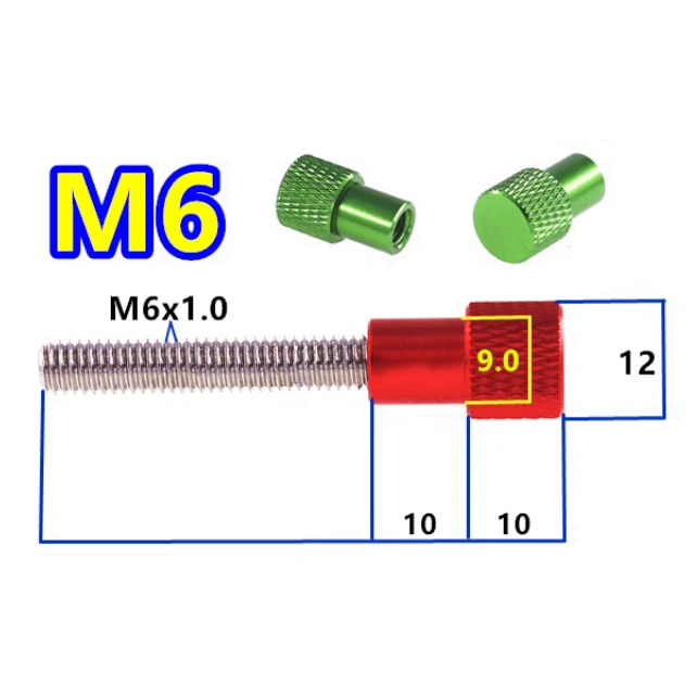 M4 Computer Case Screws Aluminum Alloy Colourful Thumb Screws Aluminum Alloy Hand/Stainless Steel Thread