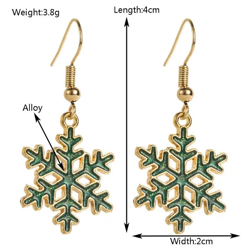 Metal Christmas Snowflake Geometric Dangle Earrings for Women New Simple Charm Design Jewelry New Year Party Accessories 2025