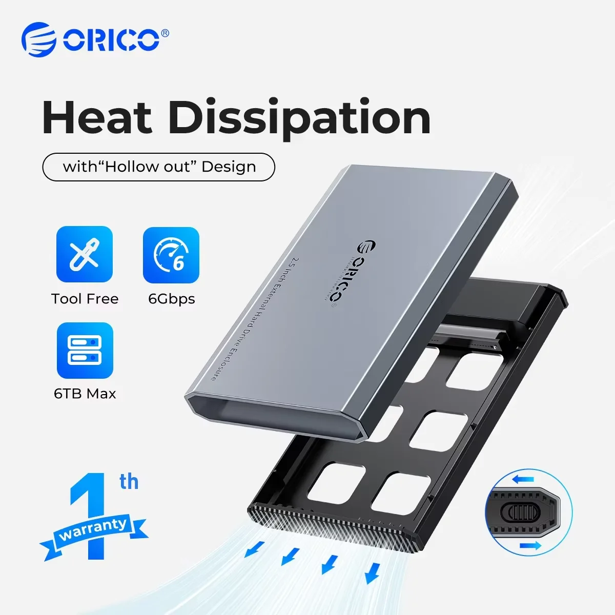 

Внешний корпус ORICO 2,5 "Type-C для жесткого диска 5 Гбит/с корпус из алюминиевого сплава и АБС-пластика для Macbook Style