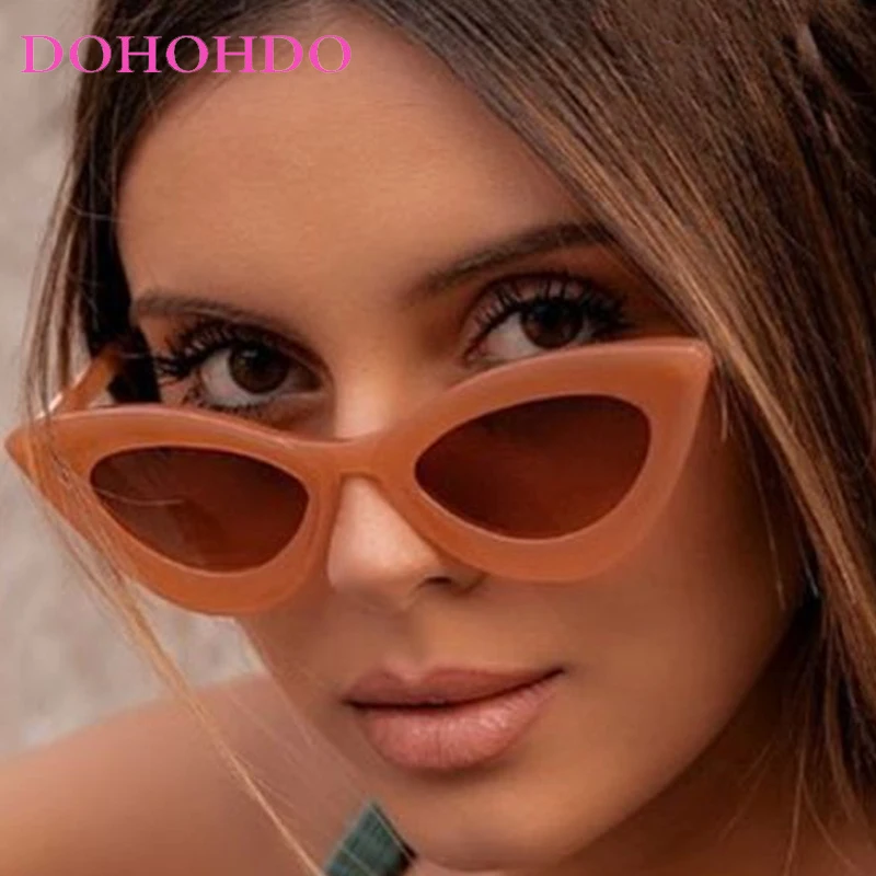 2025 خمر عين القط النظارات الشمسية امرأة موضة لطيف مثير صغير سميكة مثلث الرجعية الذكور نظارات شمسية الإناث Oculos دي سول UV400 #1