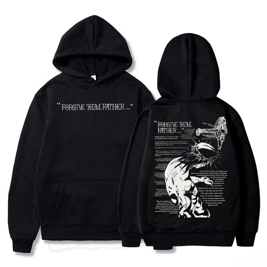 Christian Jesus Merch Forgive Them Father Bible Verse Hoodie Men Women Pullover Hiphop Streetwear Casual Loose Sweatshirt Tops