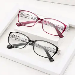 Anti Blue Light Reading Glasses Men Women Fashion Printing Flower Eyes Ultralight Eye Protection Presbyopic Eyeglasses +1.0~+4.0