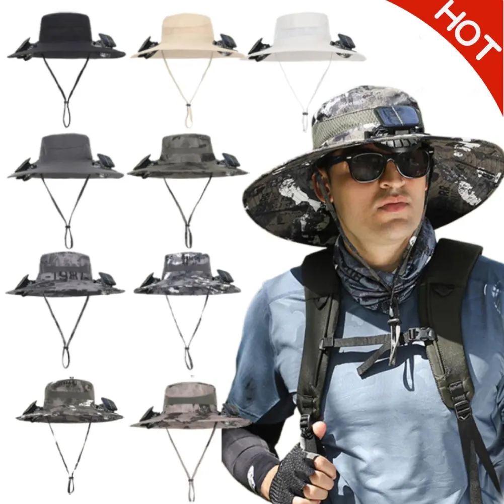 

Sunscreen Sun Hat with Solar Fan Outdoor Wide Brim Sun Hat with Fan UPF50+ USB Charging Wide Brim Sun Hat for Outdoor Travel