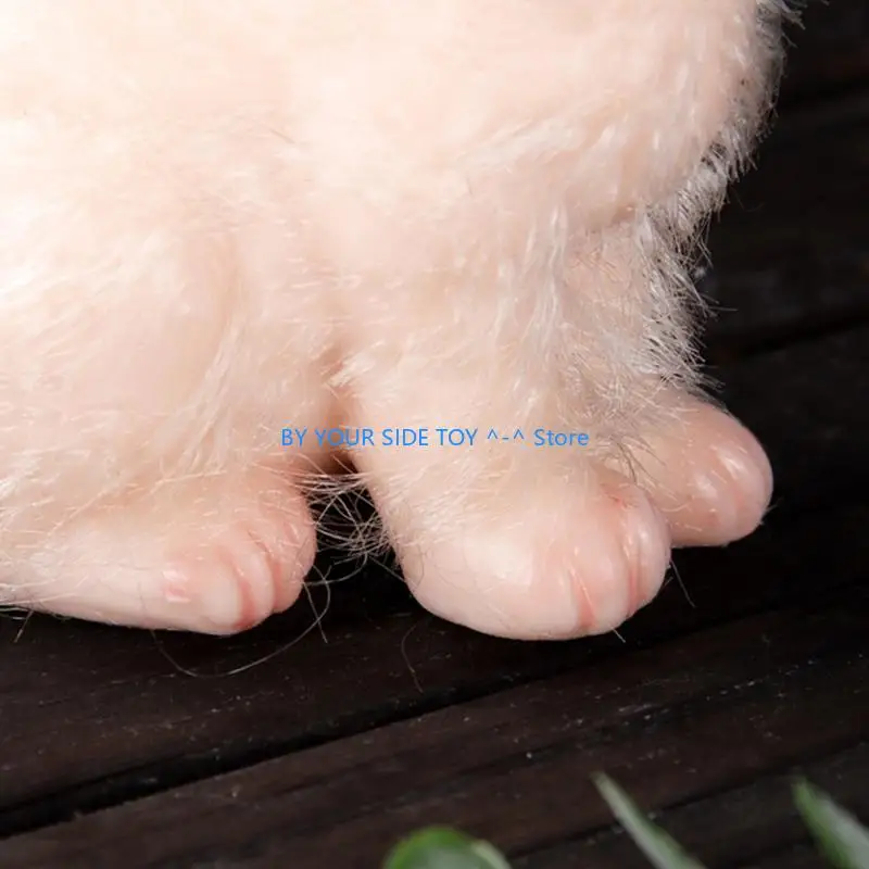 

Handmade Realistic Rabbit Figure Toy Animal Doll Squeeze Reborns Pet Raise Toy U6XE