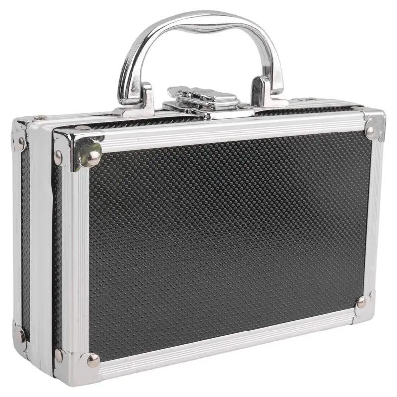 a92p-アルミ合金ツールボックスアクセサリー収納ボックス実用的なアルミスーツケースポータブルハンドル小型ツールボックス収納ボックス耐久性
