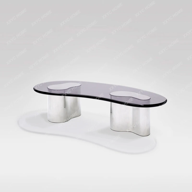 

creative special-shaped acrylic coffee table simple living room high-end new home