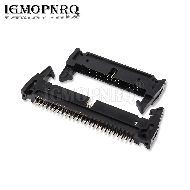 5 قطعة DC2 10/14/16/20/26/30/34/40/50 دبوس 2.54 مللي متر الملعب الزاوية اليمنى هوك القرن موصل مقبس لكابل الشريط المسطح IDC المقبس #3