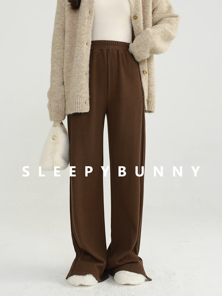 

Elegant Casual Loose High Waist Wide Leg Pants Women’s Autumn Winter Floor Length Straight Trousers Slimming Relaxed Fit Outfit