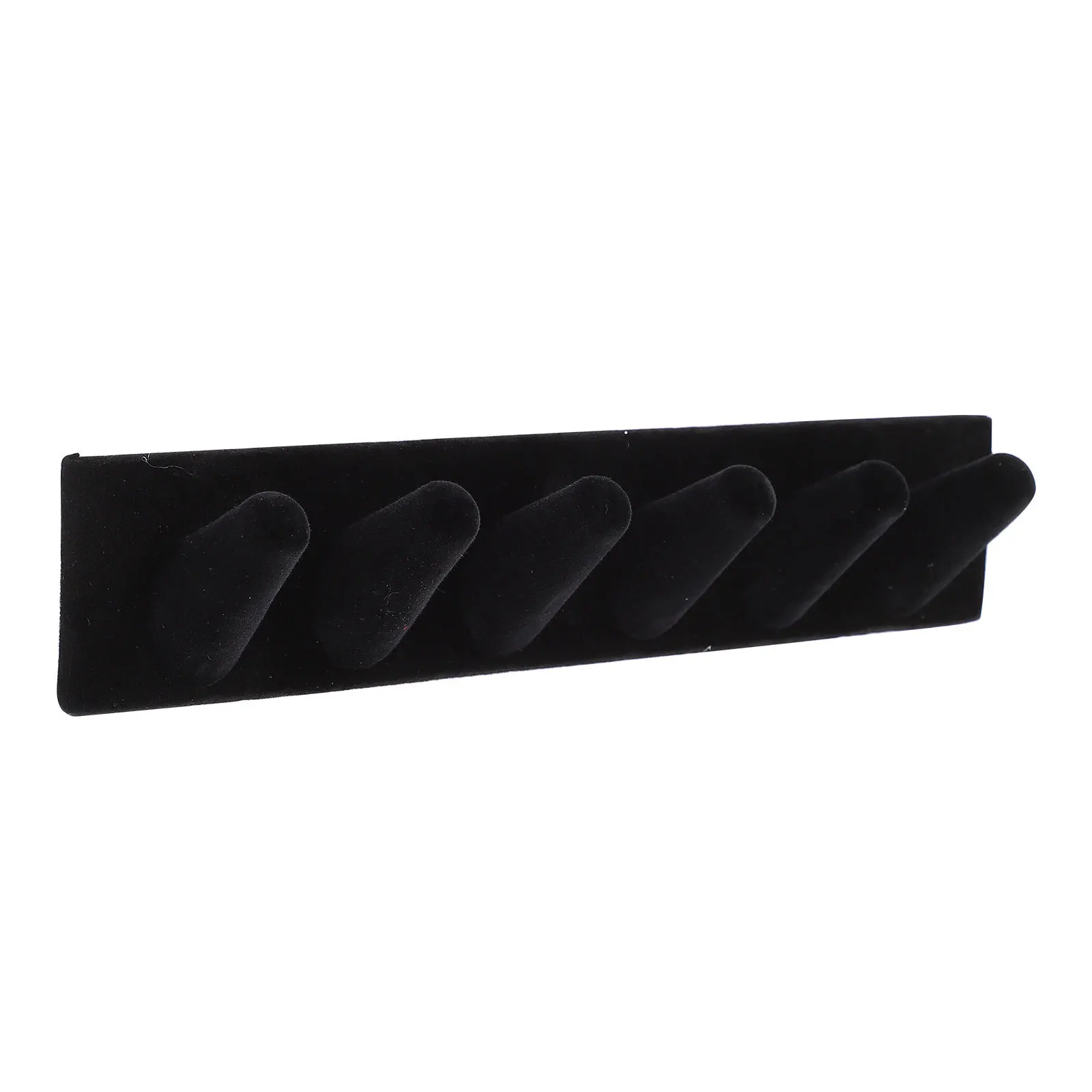 

1pc Creative Ring Display Jewelry Organizer Rack Ring Holder Stand For Jewelry Shop Home Use Black Durable Lightweight 6 Rings