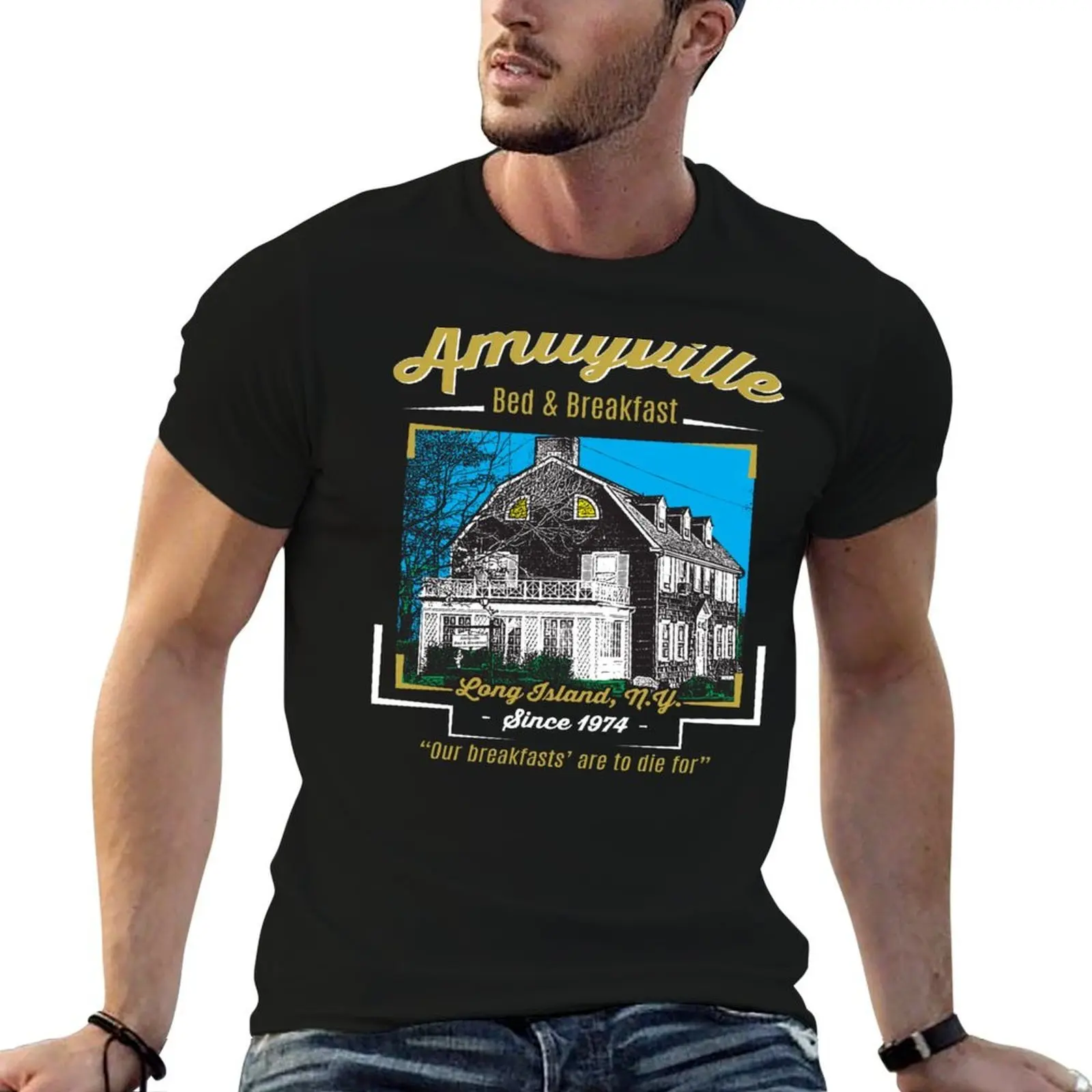 

Amityville Bed & Breakfast T-Shirt t shirts for man cotton funny man t shirt heavy cotton T-Shirt