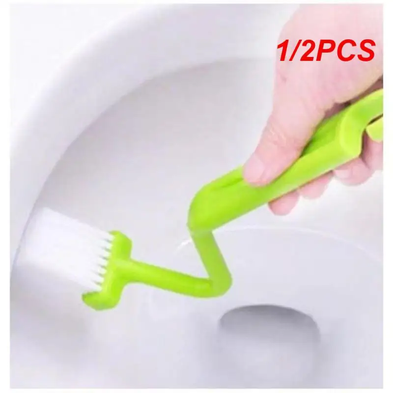 1/2PCS Toilet Brush Reaches Hard-to-reach Areas Functional Innovative Toilet Brush Design Curved Brush Home Essentials