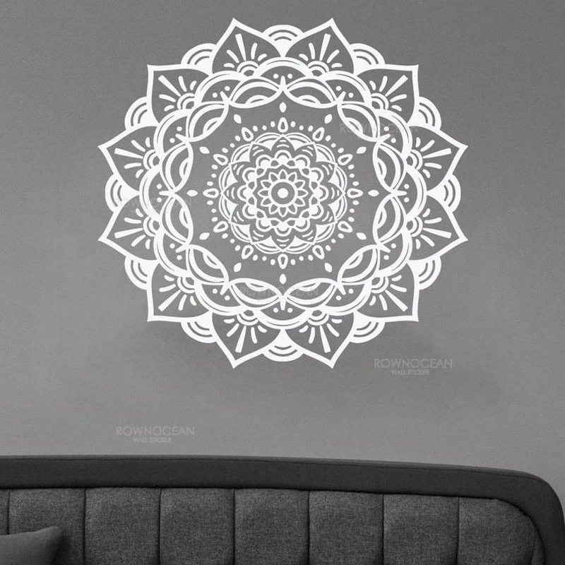 

Large Size Mandala Yoga Wall Sticker Vinyl Modern Home Decor Living Room Bedroom Art Decals Indian Round Removable Mural 4086