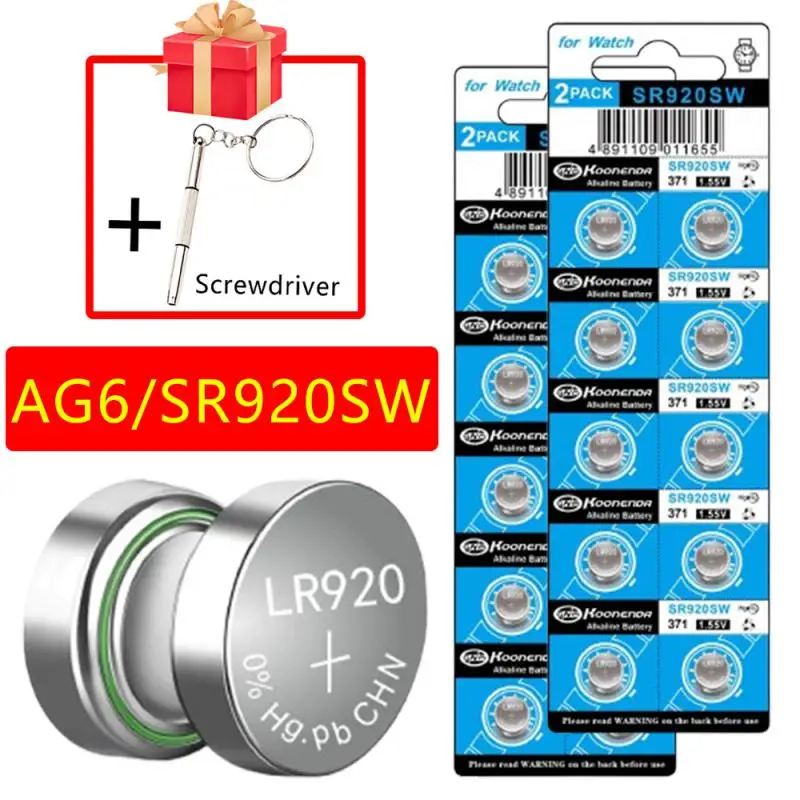 10-30PCS 1.55V AG6 30mAh 371 Button Batteries SR920SW LR920 SR927 171 370 L921 LR69 SR920 For Watch Toys Remote Cell Coin Batter