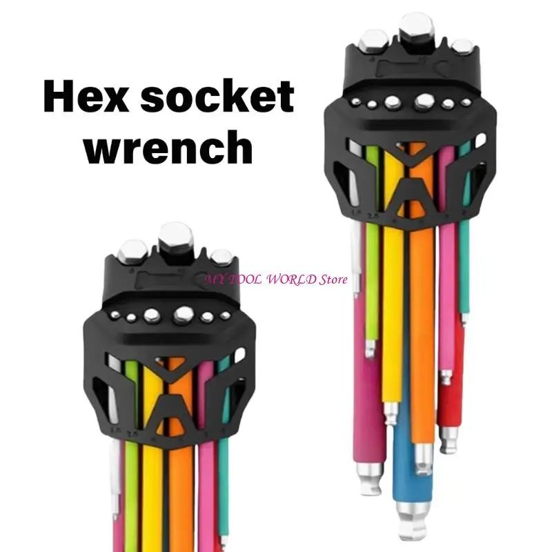 Clé hexadécimal professionnel L clé à clé 9pcs Set Set Tool réparation véhicules A2BB