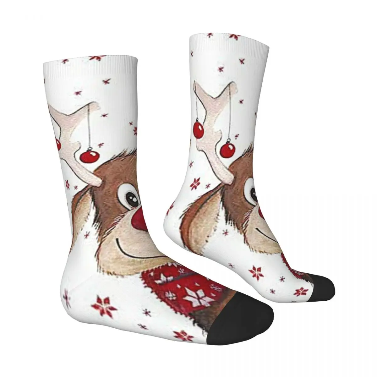 Christmas Deer Happy New Year Socks Male Mens Women Spring Stockings Harajuku