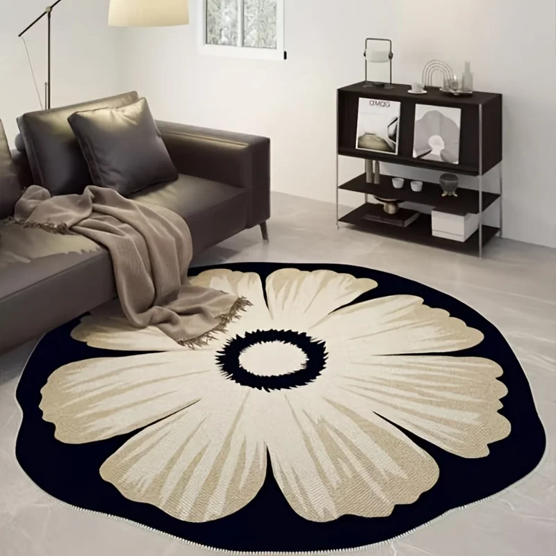 

VIKAMA Cream Round Area Rug Fluffy Thick Soft Circle Carpet for Living Room Bedroom Sofa Coffee Table Nordic Cozy Floor Mat