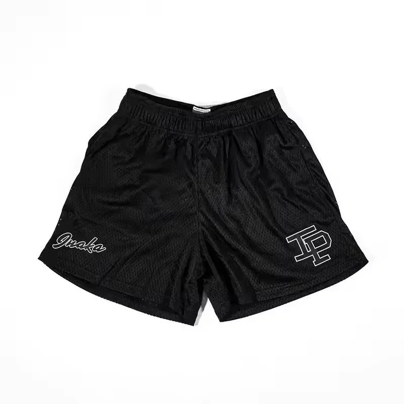 INAKA IP Mesh Shorts Men Breathable Quick Dry Gym Workout Shorts Summer Basketball Running Casual Beach Streetwear Sports Pants