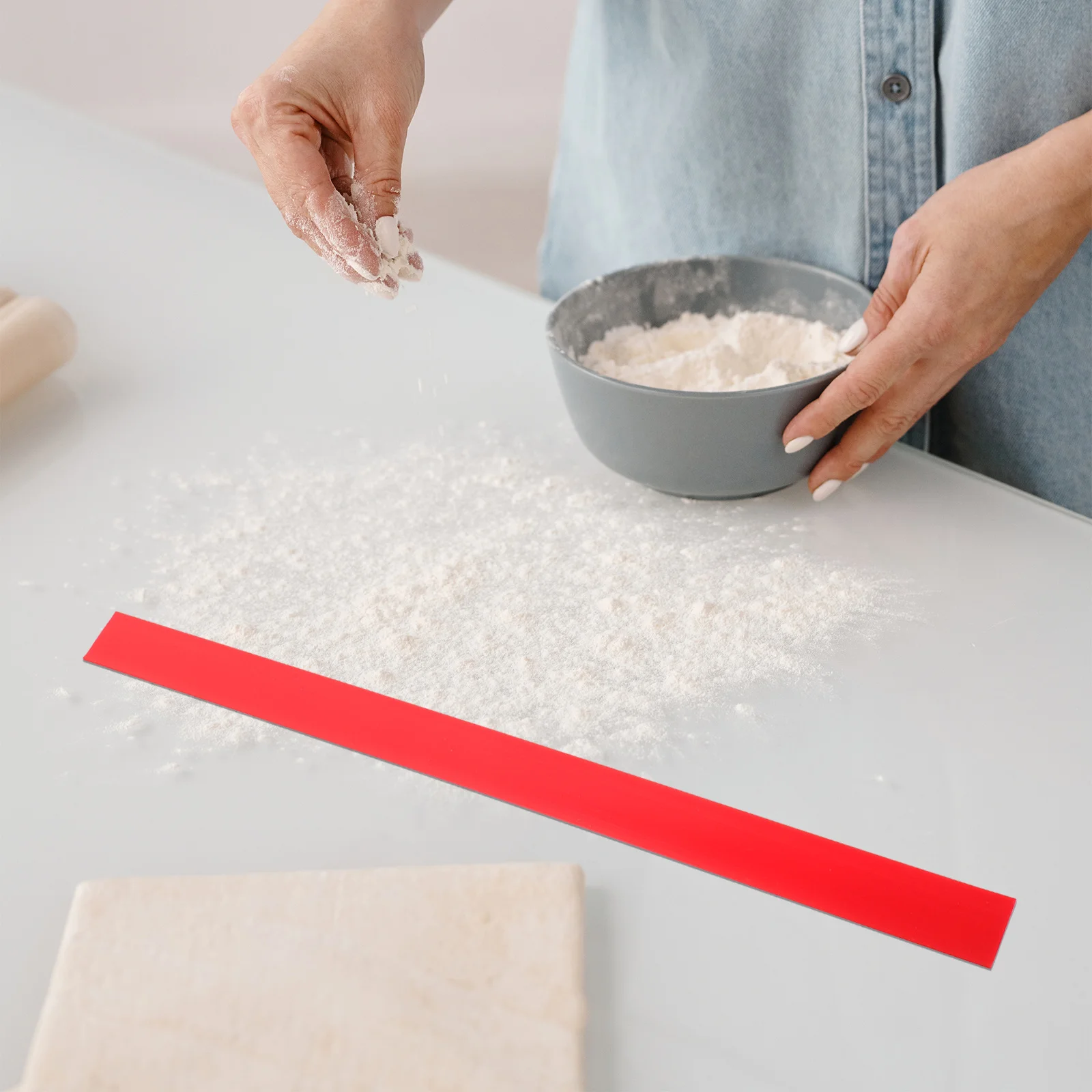 

6Pcs Dough Thickness Rulers Silicone Rolling Pin Guides Nonstick Baking Ruler Measuring Strips for Cookie Bread Pastry