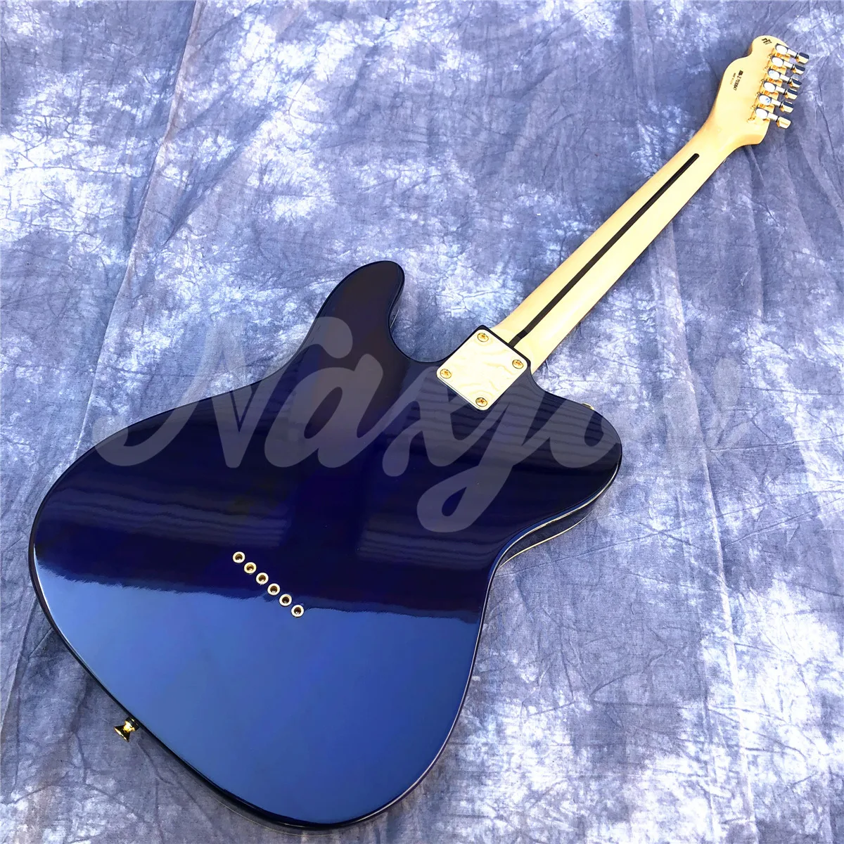 Factory Blue Flame Maple Top TL Electric Guitar,High Quality Gold Hardwares 6 Strings Solid Wood Guitarra