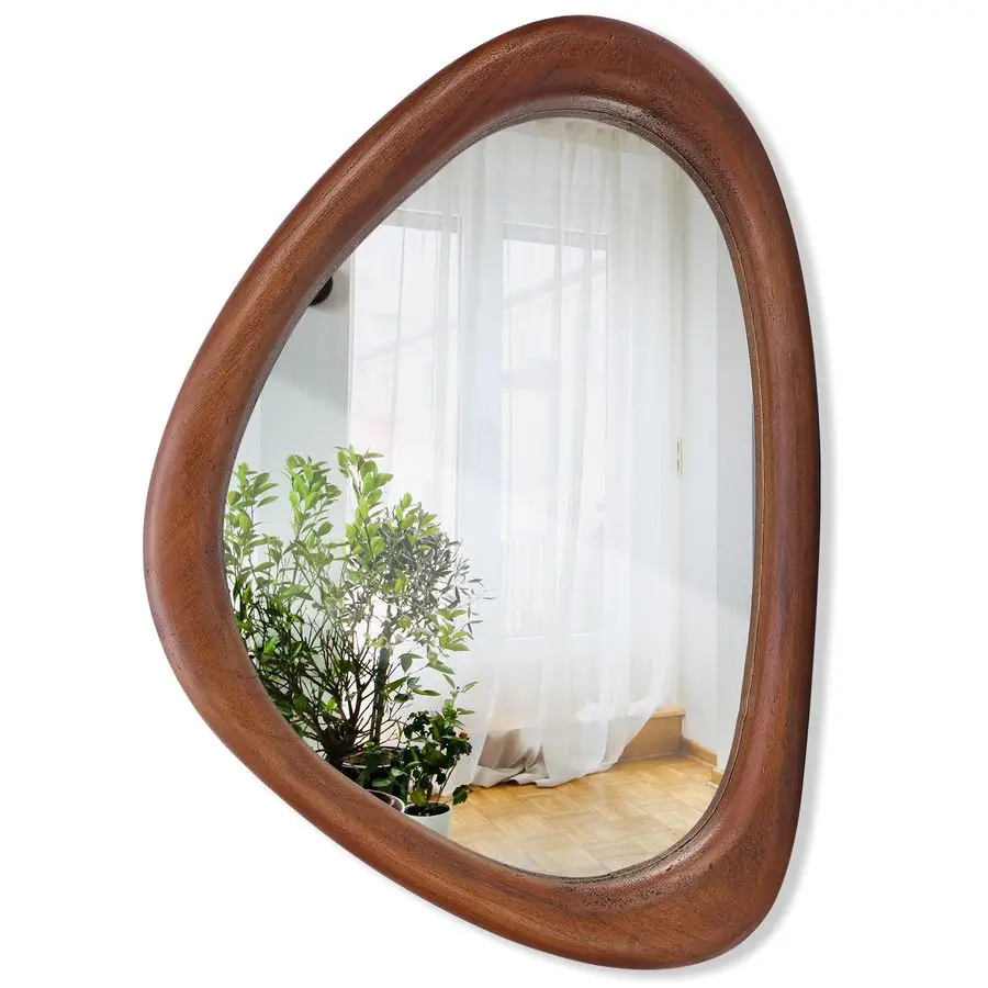 

Irregular Wall Mirror, 15 10 inch Asymmetrical Wood Mirrors, Small Wall Mirror, Hanging Vertically and Horizontally. Mirrors fo