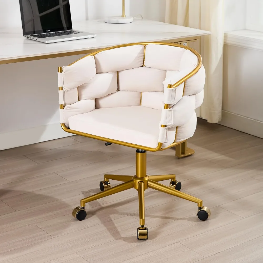 

Туалетный столик со спинкой, тканый бархатный туалетный столик на колесиках, удобные мягкие милые золотые металлические ножки для макияжа, эстетика