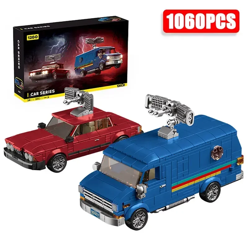 1060PCS Sci Fi Retro Van Building Blocks City Street View Vehicle Bricks Modular Model Creative Toy Gift for Adults Collectors