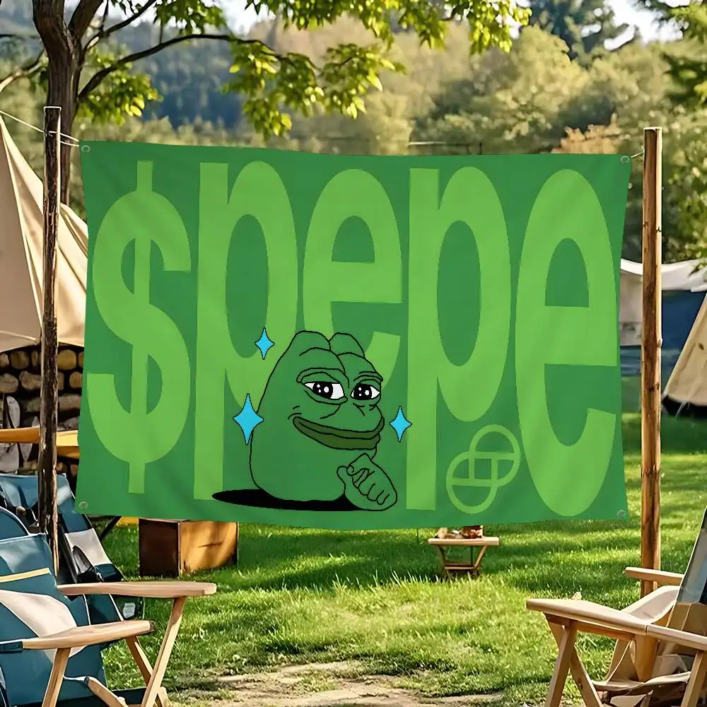 P-Pepe The Frog Small Size Cheerleading Banner Hand Pulled Flag Outdoor Atmosphere Flags
