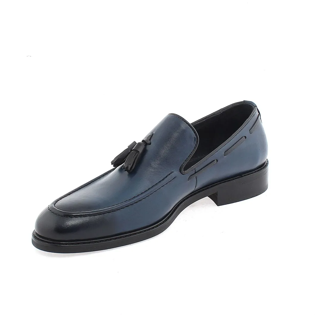 Sepatu Kulit Pria Biru Navy 495-