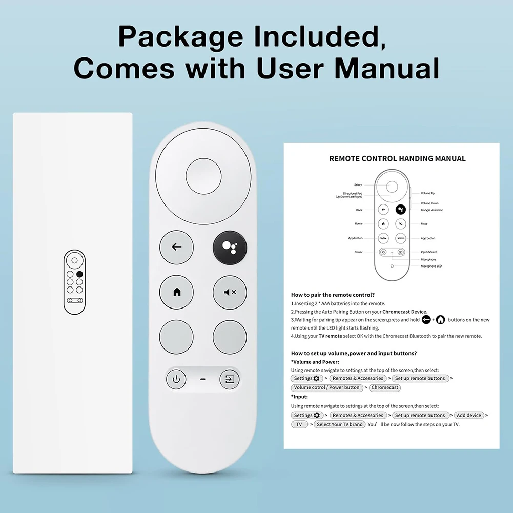 G9N9N IR Remote Bluetooth-Compatible Voice Universal Remote Control Remote Controller for Google TV Chromecast 4K Snow