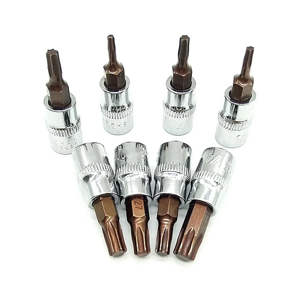 1pc torx chave de fenda bit 1/4 Polegada unidade soquete catraca chave adaptador ferramentas manuais t8 t10 t15 t20 t25 t27 t30 t40