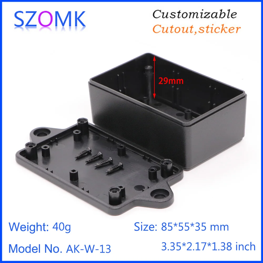 Plastic Behuizingen Muurbevestiging Aansluitdoos Voor Elektronica Pcb Board Behuizing 85*55*35Mm Abs Equipment Case Instrumentbehuizing