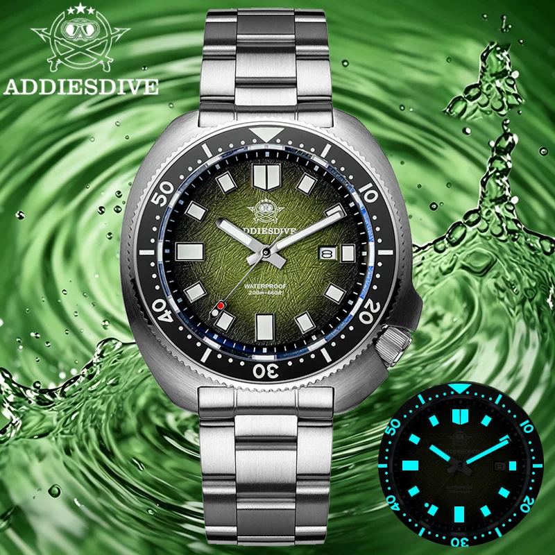 

ADDIESDIVE Quartz Dive Watches Men Sapphire Glass 200m Waterproof Wristwatch AD2511 AR Coated Ceramic Bezel BGW9 Luminous Watch