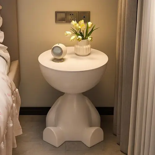 Mesa auxiliar creativa, mesita de noche de cabeza plana, estante lateral para sofá, dormitorio, balcón, Mini mesa móvil, pequeño apartamento, té