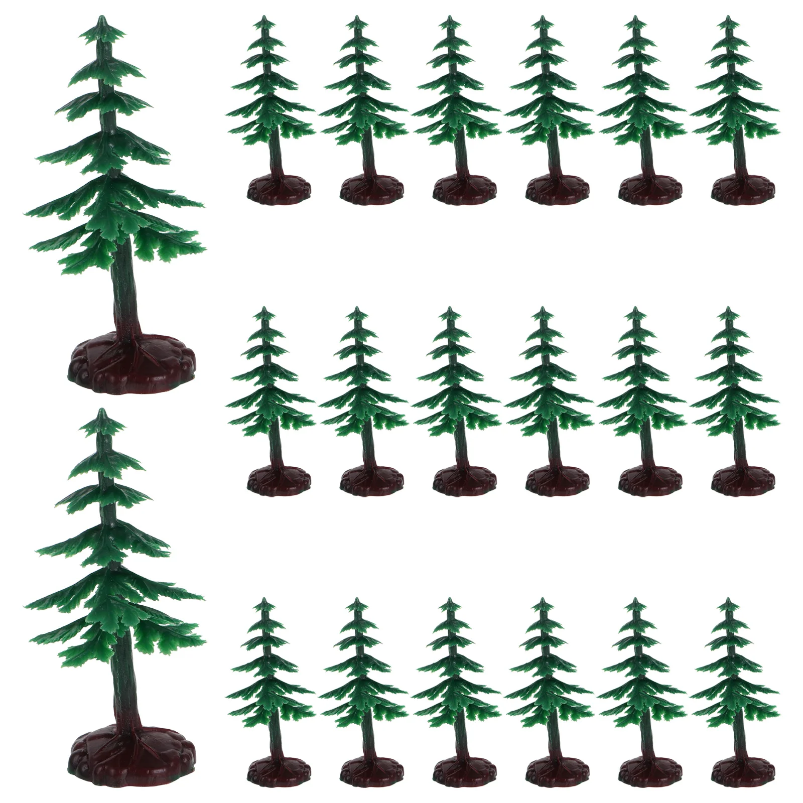

20pcs Mini Christmas Trees With Plastic Base Bottle Brush Artificial Xmas Tree For Village Display Diy Crafts Decor Scenery