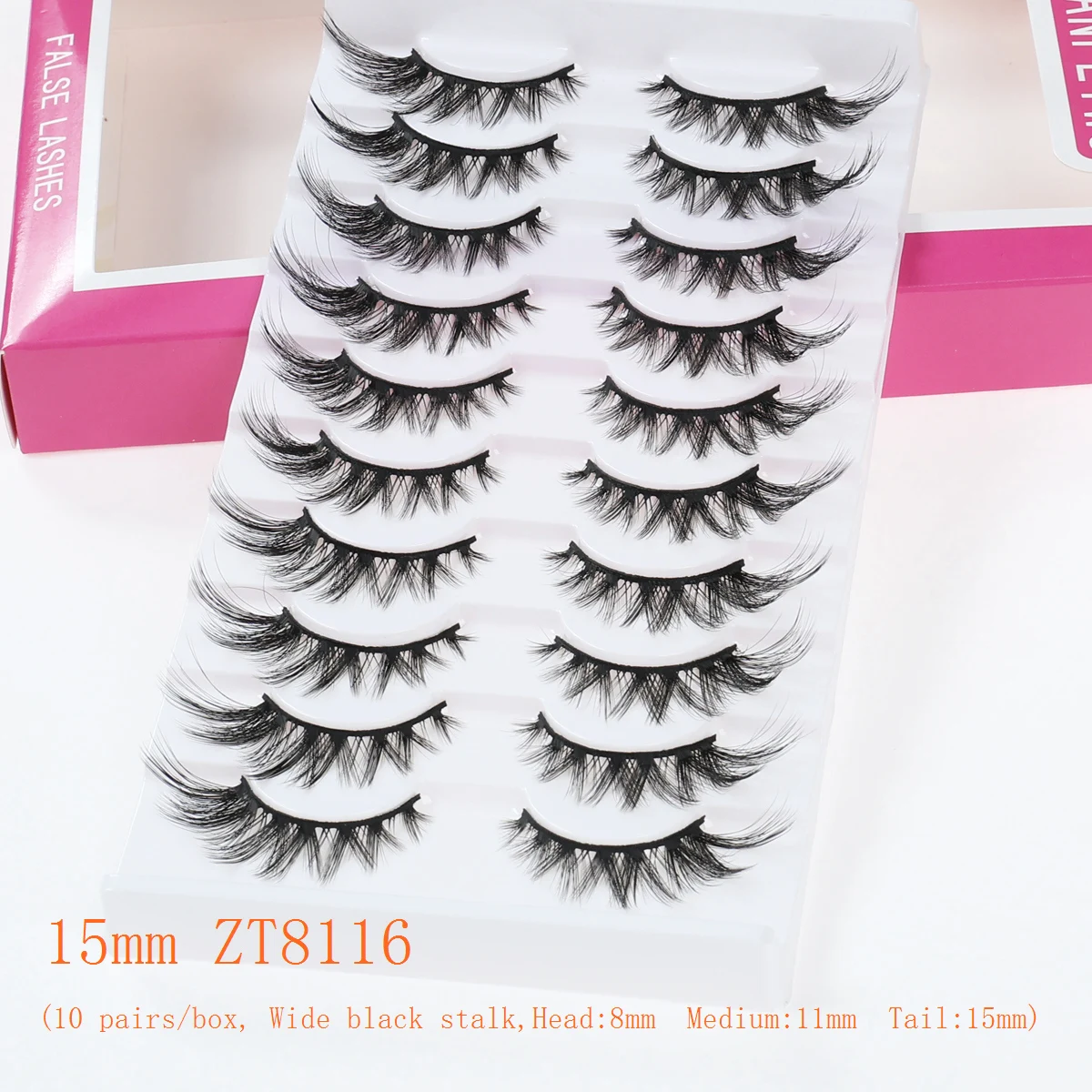 Xuanfeiwu ふわふわクラスターラッシュ、フルストリップ、外側の角に細く長く、前が短く後ろが長く、硬い茎付きの自然でリアルなつけまつげ、クロスクラスターラッシュ、濃密なフォックスアイラッシュ