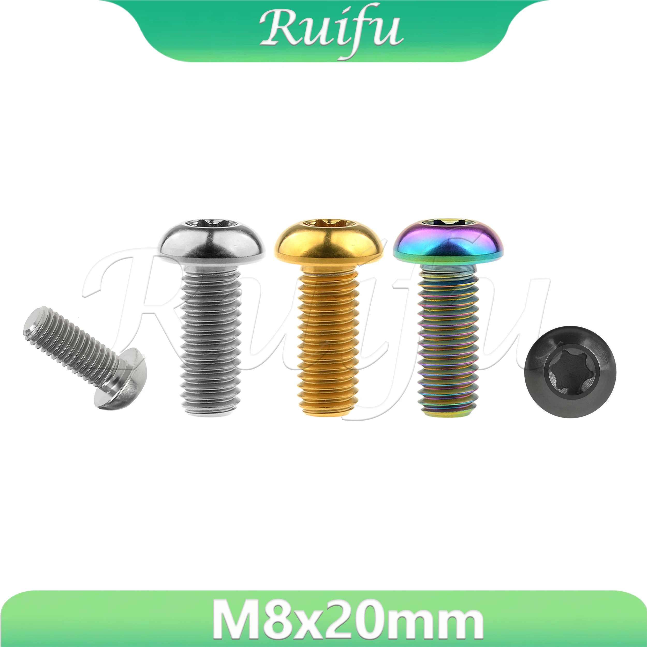 

Ruifu Titanium Bolt M8x20mm pitch1.25mm Button Torx T40 Screw for Motorcycle Ducati Disc Brake Rotor