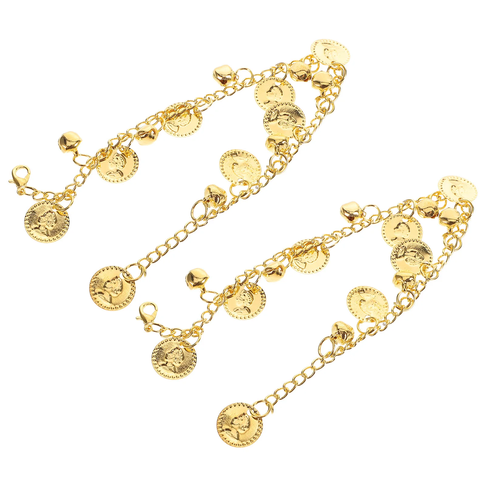 1쌍 벨리댄스 발찌 맨발 태슬 장식 공연 파티 축제용 벨리댄서 액세서리 여성용