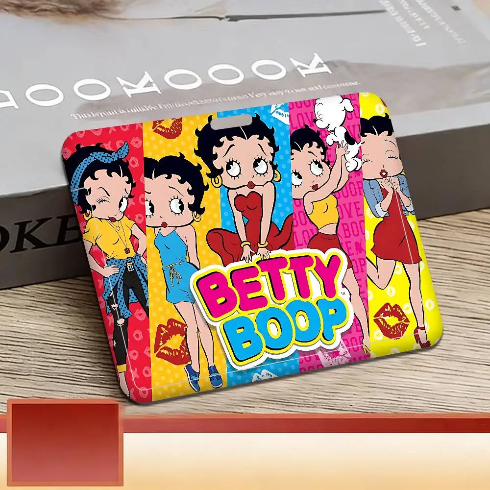 Cute B-BettyS Boop Badge Holder Lanyards Keychain Women New Cartoon Card Holders Neck Straps Student Credential For Gift view 3