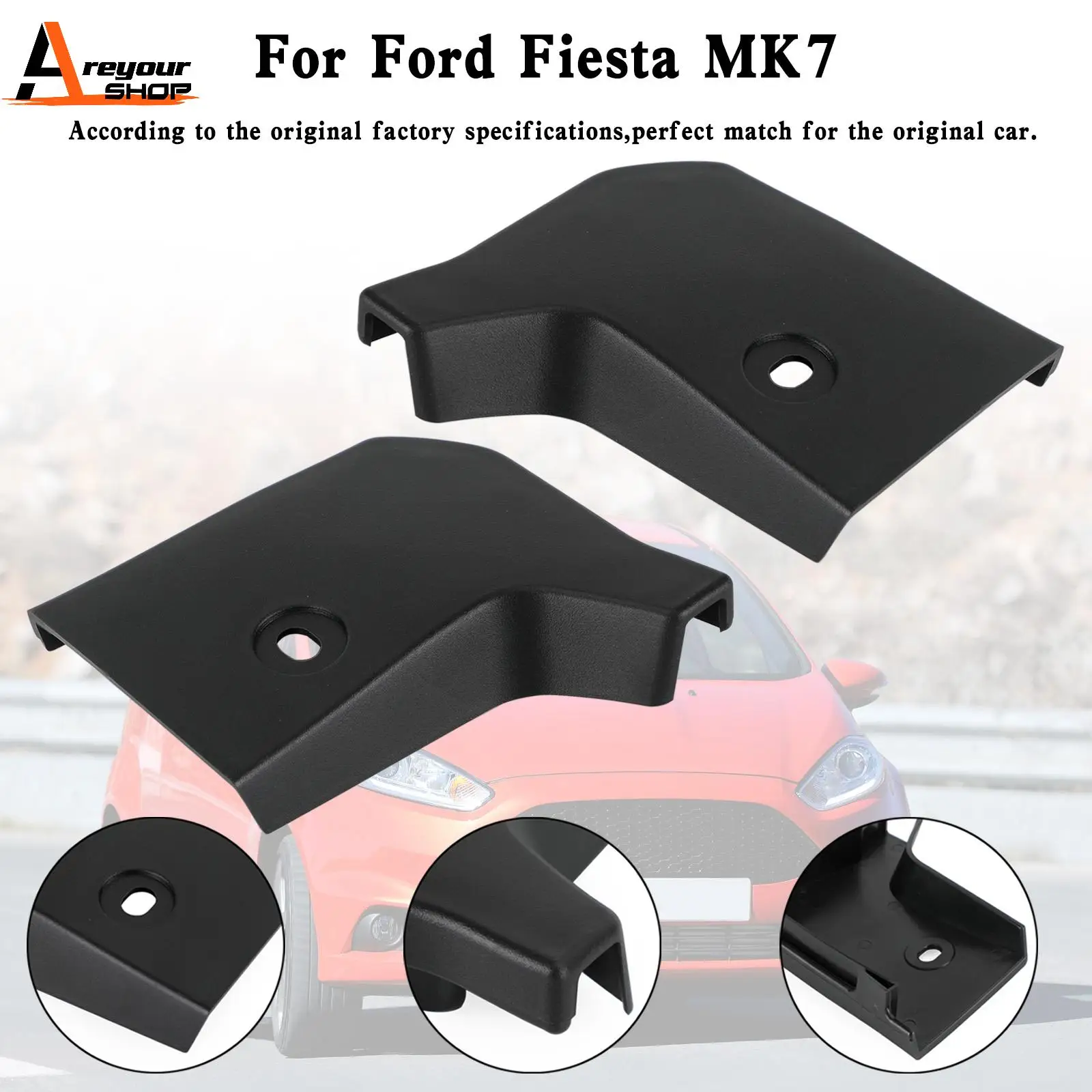 Areyourshop N/S+O/S Side Skirt End Cap 1771888 1771885 for ford Fiesta MK7 Car Accessories Part